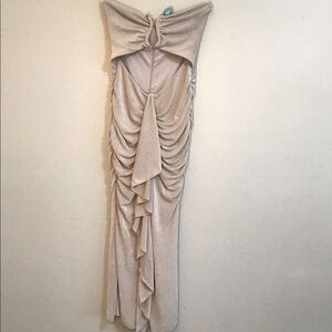 Women’s Midaxi Dress | Oh Polly Hardware Detail Cut-Out in Sky Grey | Size 6